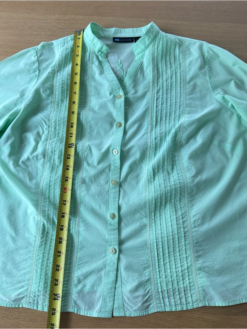 Vintage RELATIVITY 100% Cotton Mint Green Button up Embroidery Sz Plus 1X Boho - Picture 16 of 16